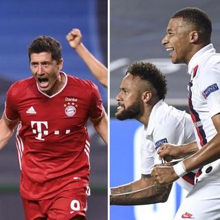 Qui s'imposera entre le Bayern de Lewandowski et le PSG du duo Neymar-Mbappé? [Keystone - F.Fife / D.Ramos]