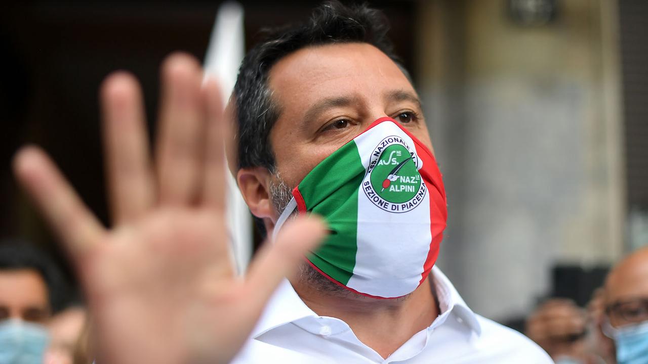 Matteo Salvini lors d'une manifestation à Milan, le 13.07.2020. [Reuters - Daniele Mascolo]