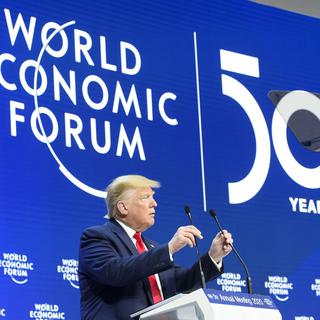 Donald Trump donne un discours au WEF 2020 à Davos. [EPA/Keystone - Gian Ehrenzeller]