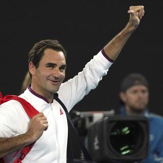 Roger Federer a remporté son huitième de finale en Australie. [AP Photo/Keystone - Lee Jin-man]