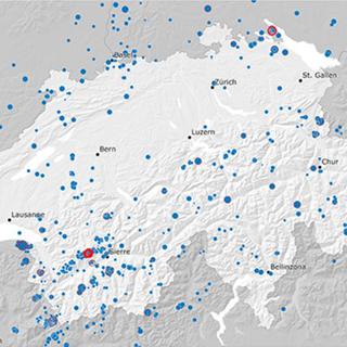 1670 tremblements de terre ont été enregistrés en 2019 en Suisse.
Service sismologique suisse [Service sismologique suisse]
