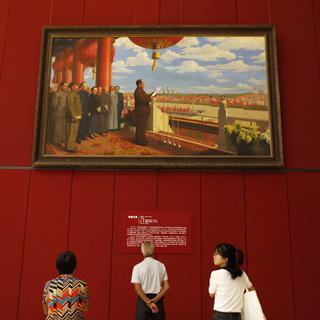 Des visiteurs du Musée national de Chine à Pékin, en 2019. [EPA/Keystone - How Hwee Young]