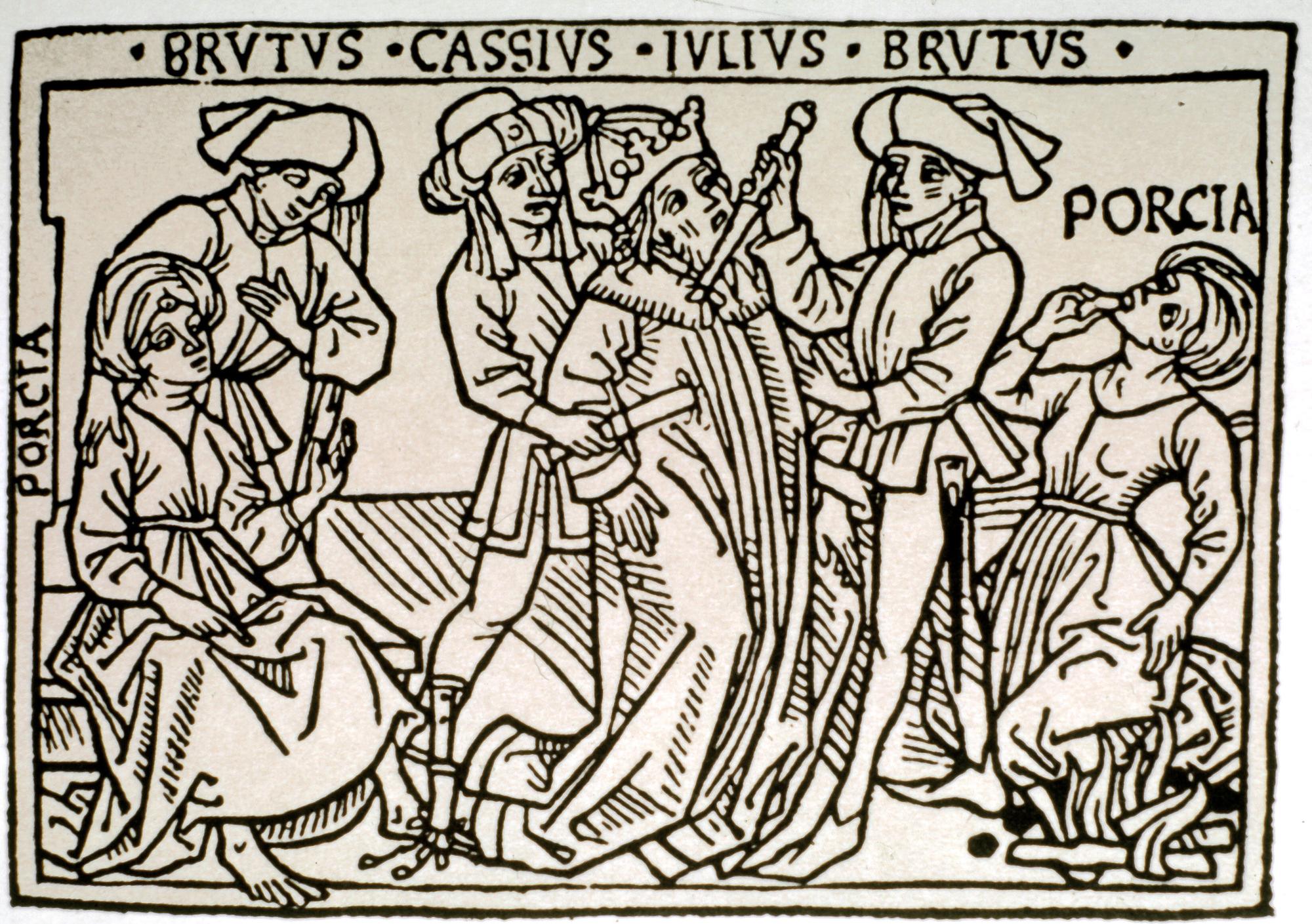 Xylographie du 16e siècle montrant l'assassinat de Jules Cesar (100-44 avant JC). [AFP - ©Luisa Ricciarini/Leemage]