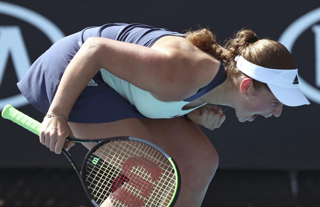 Jelena Ostapenko, le cri de rage d'une vraie guerrière. [AP - Dita Alangkara]