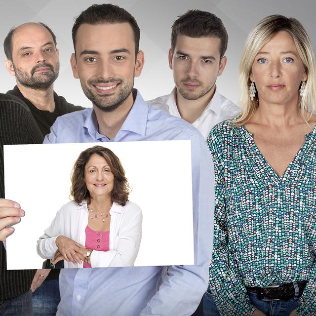 Les beaux parleurs du 25.10.2020: Gabriel Bender, Ivan Radja, Slobodan Despot, Jonas Schneiter, Benjamin Décosterd, Brigitte Rosset et l'invitée, Marie-Claire Zaugg. [RTS - Julien Audemars/Philippe Christin]