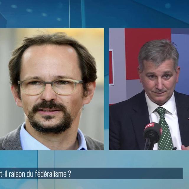 Débat entre Balthazar Glättli, Marco Chiesa et Delphine Bachmann. [RTS - RTS]