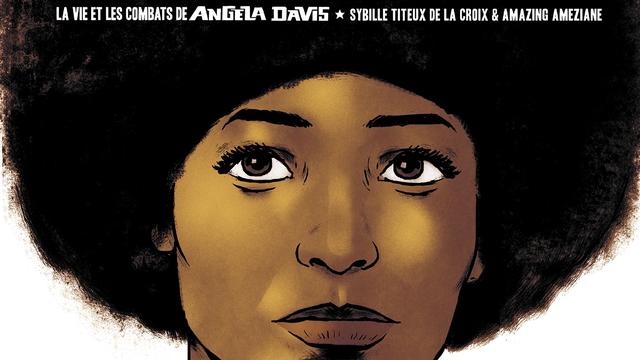 Couverture de "Miss Davis, la vie et les combats de Angela Davis"  de Sybille Titeux et Amazing Ameziane. [Editions du Rocher]