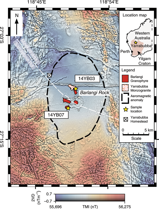 Le cratère, d'une largeur d'environ 70 km, n'est plus visible sur les images satellite en raison de l'érosion [Nature Communications - Erickson, Kirkland, Timms, Cavosie & Davison]