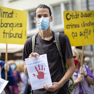 Un activiste du climat a été acquitté en appel à Genève. [KEYSTONE - Valentin Flauraud]