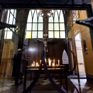 Représentation de Jésus-Christ à la Cathédrale Saint-Matthieu d'Osorno au Chili. [AFP - Fernando Lavoz / NurPhoto]