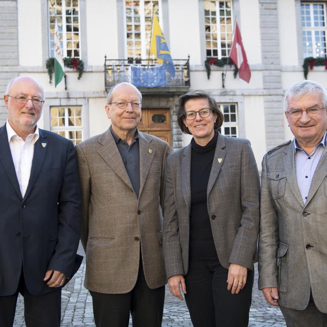 Les membres de la Municipalité de la ville de Vevey. [Keystone - Laurent Gillieron]