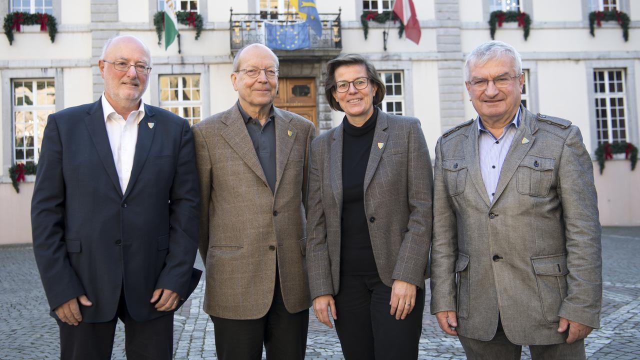 Les membres de la Municipalité de la ville de Vevey. [Keystone - Laurent Gillieron]