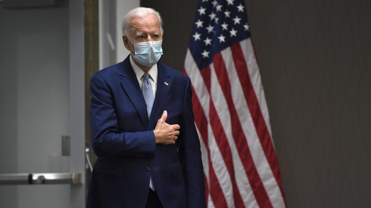 Joe Biden arrive à un meeting dans le Delaware. [Keystone - AP/Susan Walsh]