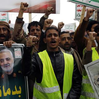 Manifestations des Yéménites en soutien au général Soleimani. [EPA/Keystone - Yahya Arhab]