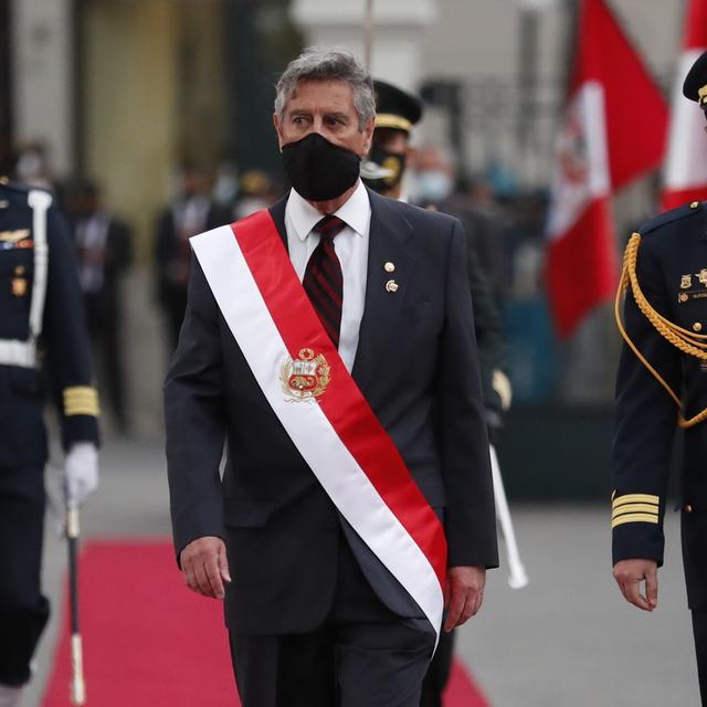 Le nouveau président péruvien par intérim Francisco Sagasti. [EPA/Keystone - Paolo Aguilar]