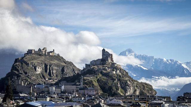 Une vue de la ville de Sion. [Keystone - Olivier Maire]