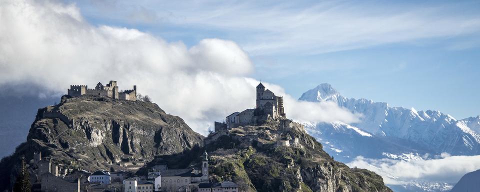 Une vue de la ville de Sion. [Keystone - Olivier Maire]