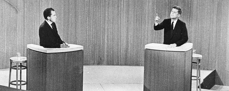 Débat présidentiel entre Richard Nixon et John F. Kennedy, le 12 octobre 1960. [Keystone - AP Photo/Str]