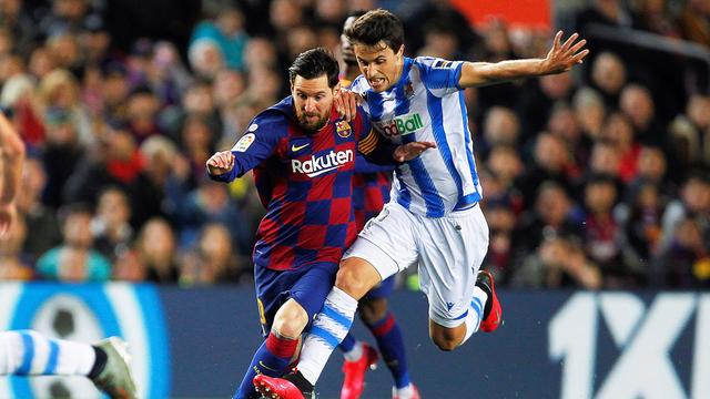 Lionel Messi et Ander Guevara pourront petit à petit retrouver le chemin des terrains d'entraînement. [AFP - Quique Garcia]