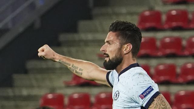 Giroud célèbre son but victorieux pour les Blues. [Eddy Lemaistre]