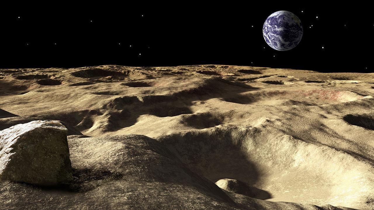 Adomas Valantinas a cartographié les crêtes montagneuses de la Lune (illustration). [Novapix/Leemage/AFP - Ron Miller]