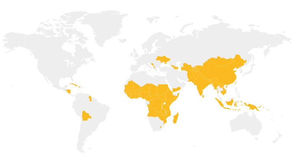 L'alliance Gavi soutient principalement des pays en Afrique et en Asie [gavi.org - Pays soutenus par Gavi]