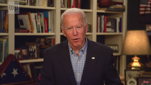 Joe Biden a aménagé un studio dans sa cave pour poursuivre sa campagne. [Capture d'écran Youtube]