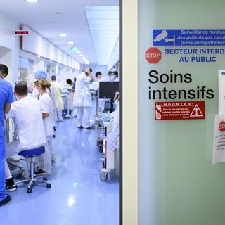 Les soins intensifs de l'hôpital de Pourtalès à Neuchâtel. [Keystone - Laurent Gilliéron]