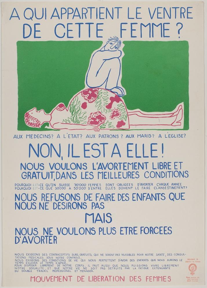 Affiche du MLF-Genève réalisée entre 1971 et 1972. [Archives contestataires]