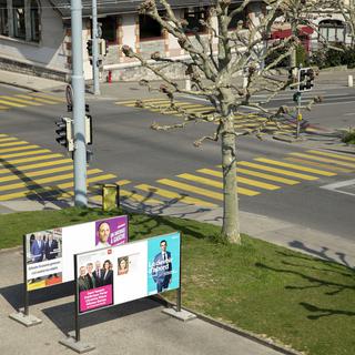 Des affiches électorales à Genève. [Keystone - Salvatore Di Nolfi]