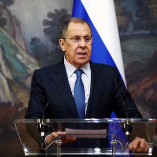 Le ministre russe des affaires étrangères Sergeï Lavrov. [Keystone/EPA - Russian Foreign Affairs Ministry]