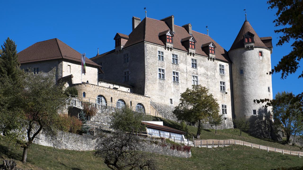 Le Château de Gruyère figure parmi les bâtiments historiques protégés de l'Etat de Fribourg. [Keystone - Laurent Gillieron]