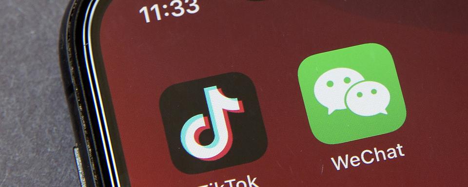 Le téléchargement de TikTok et WeChat sera bloqué aux USA dès dimanche. [Keystone/AP - Mark Schiefelbein]