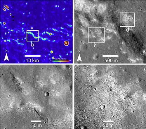 Images prises par la sonde Lunar Reconnaissance Orbiter (LRO) de la NASA. [Brown University/NASA]