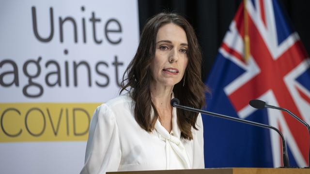 La Première ministre néo-zélandaise Jacinda Ardern. [Pool/AP/Keystone - Mark Mitchell]