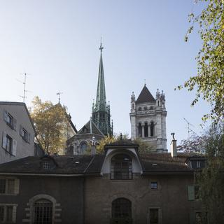 La cathédrale St-Pierre à Genève en 2016. [Keystone - Gaetan Bally]