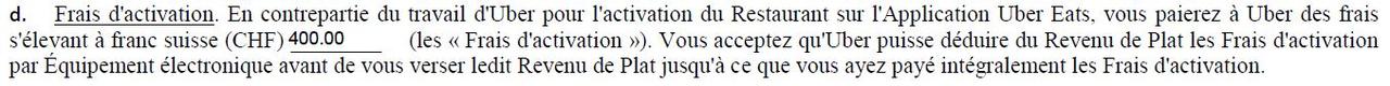 Extrait d'un contrat avec Uber Eats [RTS - Ainhoa Ibarrola]