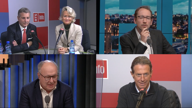 Débat entre Pierre-Yves Maillard, Andrea Gmür, Christian Lüscher et Marco Chiesa. [RTS]