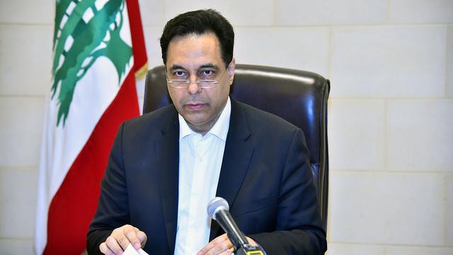 Le Premier ministre libanais Hassan Diab lors d'un discours après le drame, 05.08.2020. [Anadolu Agency/AFP - Lebanese Presidency]