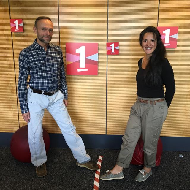 Jean-Marc Heim, danseur et chorégraphe, rencontre Carine Antonio, co-organisatrice des deuxièmes Cellules poétiques de Martigny. [RTS - Pauline Vrolixs]