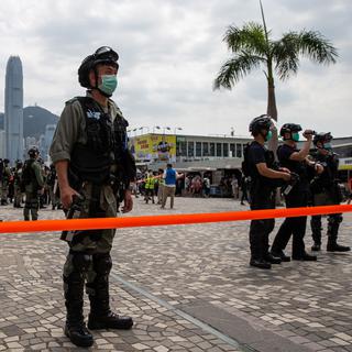 La police a arrêté 230 personnes ce week-end à Hong Kong. [Keystone - EPA/Jerome Favre]