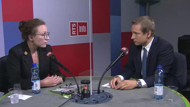 Débat entre Anaïs Tilquin et Philippe Nantermod. [RTS]