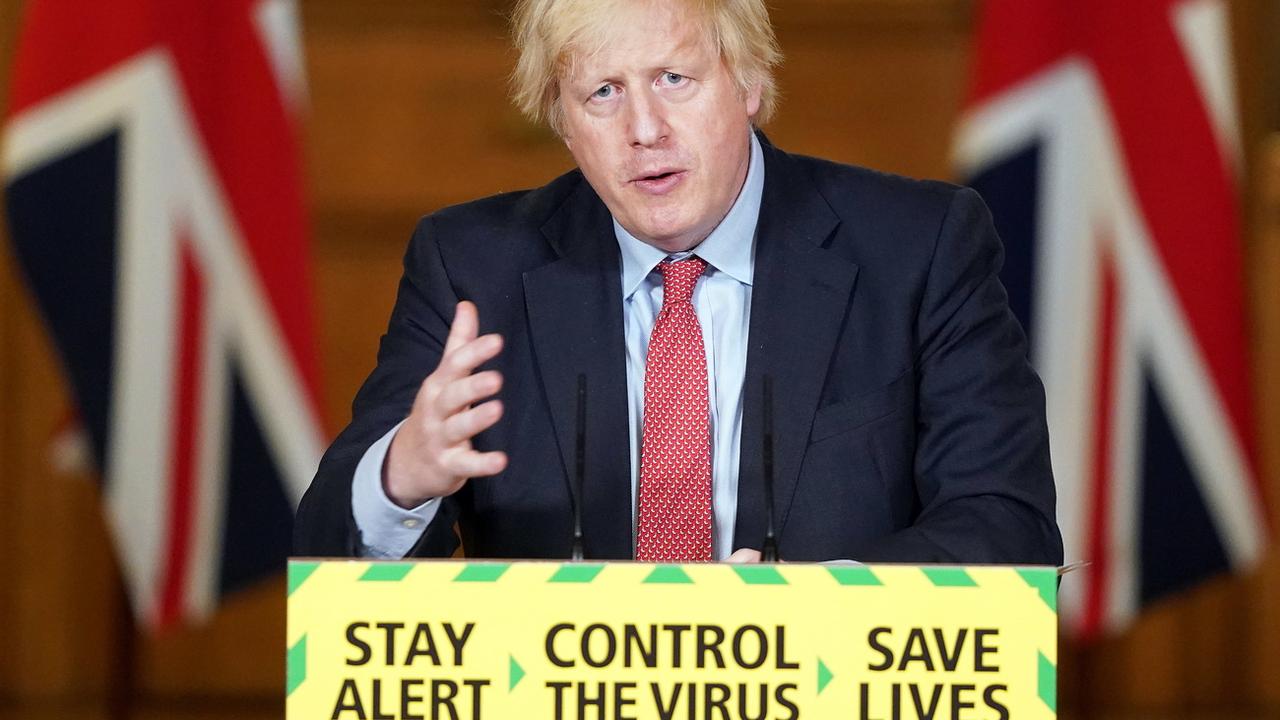 Boris Johnson lors d'une conférence de presse à Londres le 10 juin. [Keystone/EPA - Pippa Fowles]