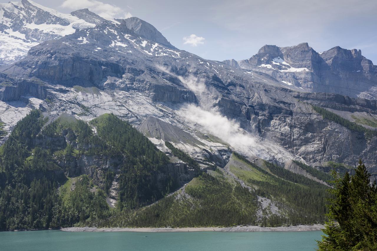 Le lac Oeschinen, près de Kandersteg. [Keystone - Peter Klaunzer]