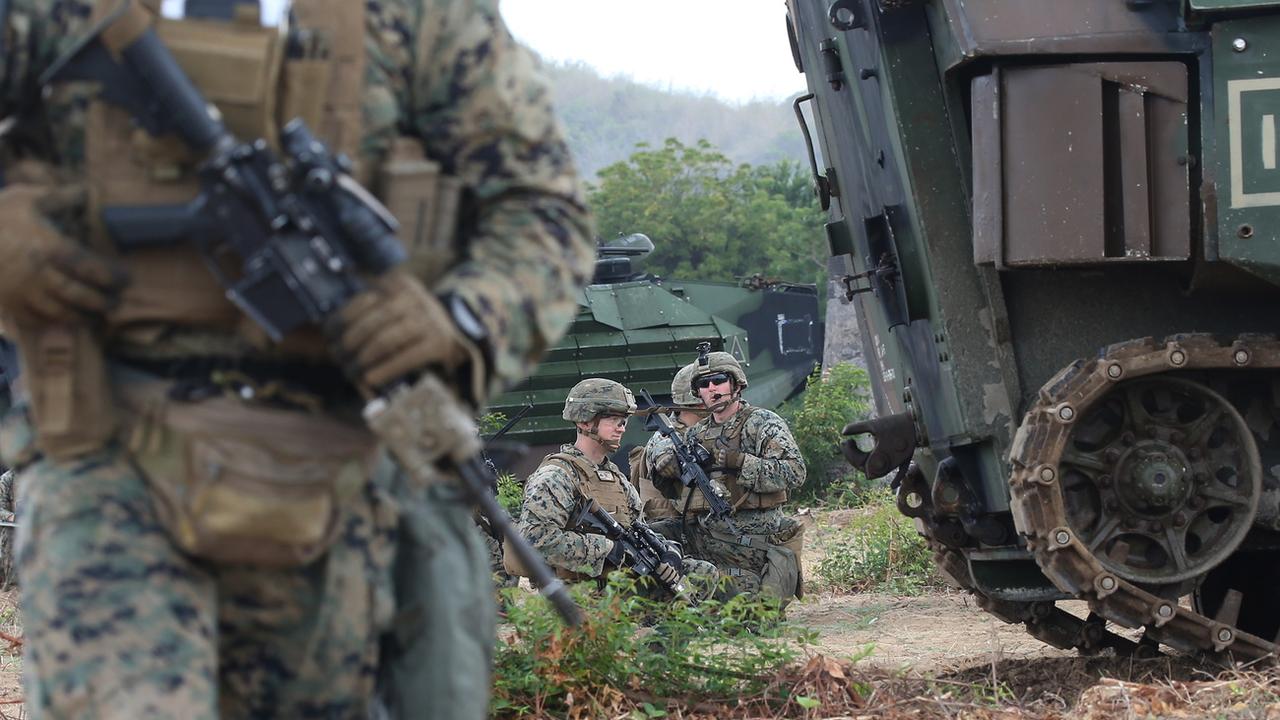 Un exercice de l'armé américaine, conjointement avec l'armée thaïe, le 28 février 2020 à Sattahip en Thaïlande. [EPA/Keystone - Narong Sangnak]