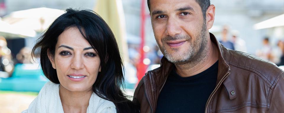 Les réalisateurs Maryam Touzani et Nabil Ayouch le 21 août 2019 au 12e Festival du Film Francophone d'Angoulême. [AFP - Yohan Bonnet]