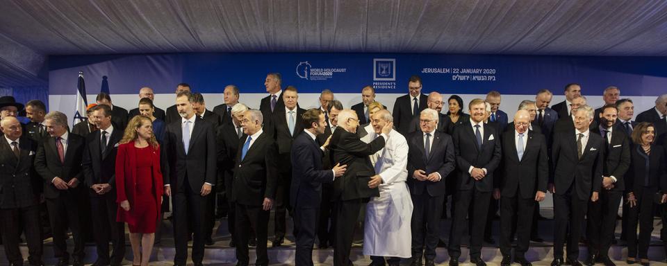 Des leaders du monde entier se réunissent ce jeudi à Israël pour l'anniversaire de la libération du camp d'Auschwitz. [Keystone/Pool photo via AP - Heidi Levine]