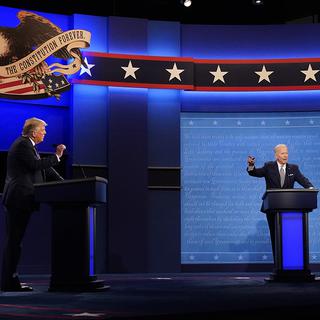 Le débat présidentiel entre Donald Trump et Joe Biden. [Keystone - Julio Cortez - AP Photo]