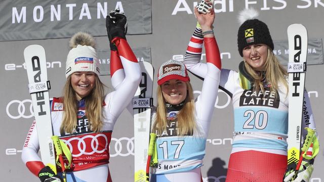 Excellents résultats pour les skieuses suisses à Crans-Montana. [AP Photo/Keystone - Alessandro Trovati]