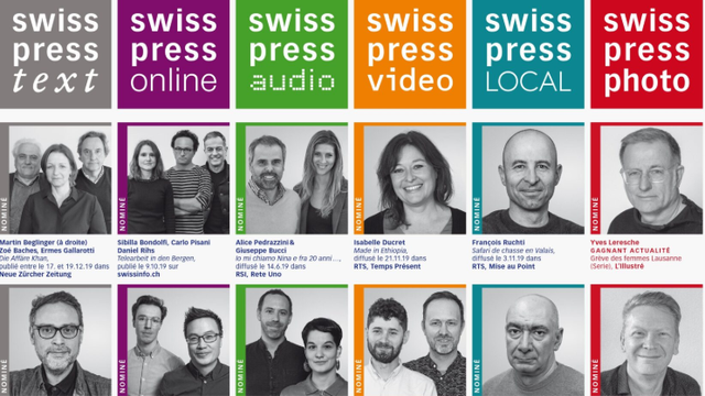 Les nominés des Swiss Press Award 2020. [Swiss Press Awards]